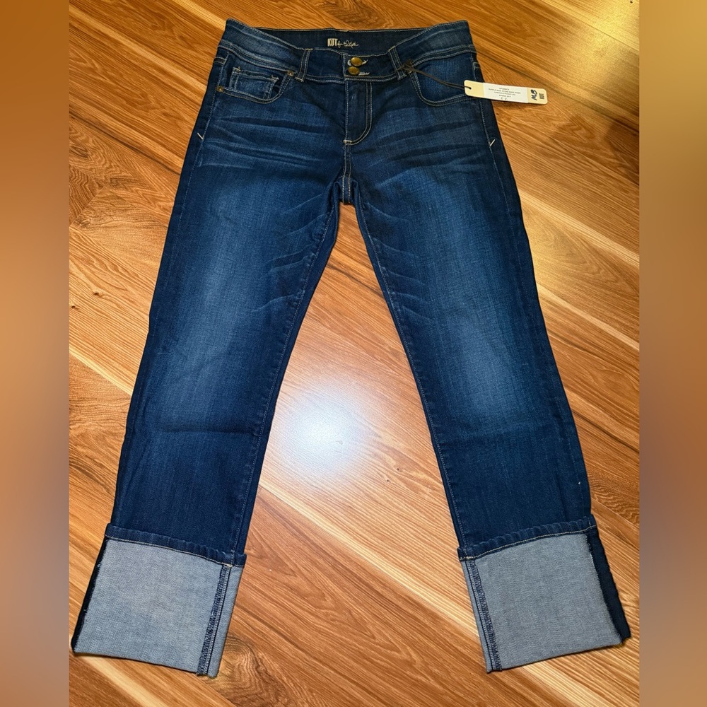 Kut from the Kloth Dark Blue Cuffed Ankle Jeans